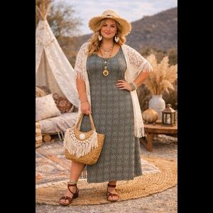 TORRID Boho Print T Shirt Maxi Dress